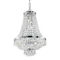 Lampadario Classico Caesar Metallo-Cristallo Cromo 12 Luci G9 3W 3000K