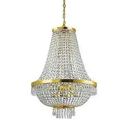 Lampadario Classico Caesar Metallo-Cristallo Oro 12 Luci G9 3W 3000K Luce Calda