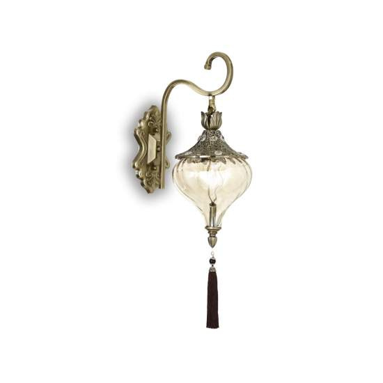 Appliques - Lampade Da Parete Vintage Harem Metallo Ottone Brunito 1 Luce E27 115962
