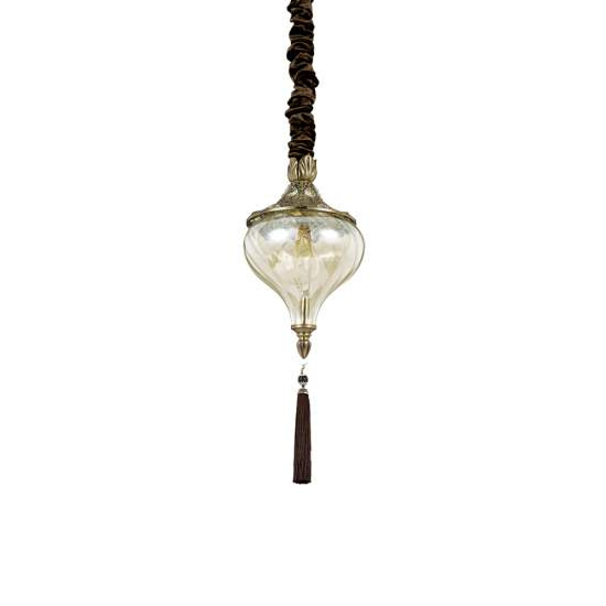 Sospensione Vintage-Decò Harem Metallo Ottone Brunito 1 Luce E27 115979