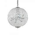 Sospensione Moderna Luxor Metallo-Cristallo Cromo 12 Luci G9 3W 3000K Luce Calda 116235