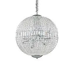 Sospensione Moderna Luxor Metallo-Cristallo Cromo 12 Luci G9 3W 3000K Luce Calda