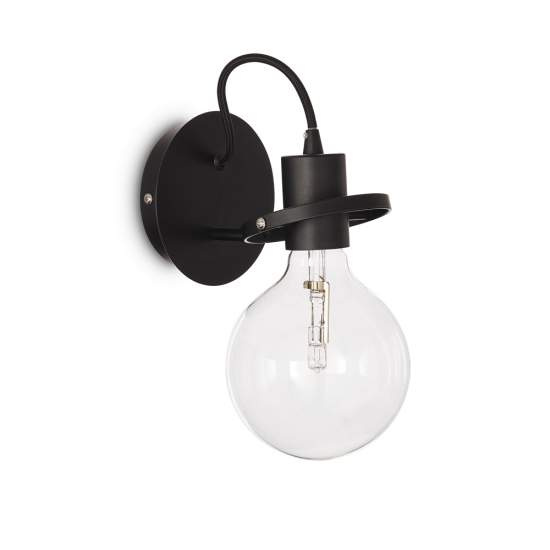 Applique Moderna Radio Metallo Nero 1 Luce E27 8W 3000K Luce Calda 119502