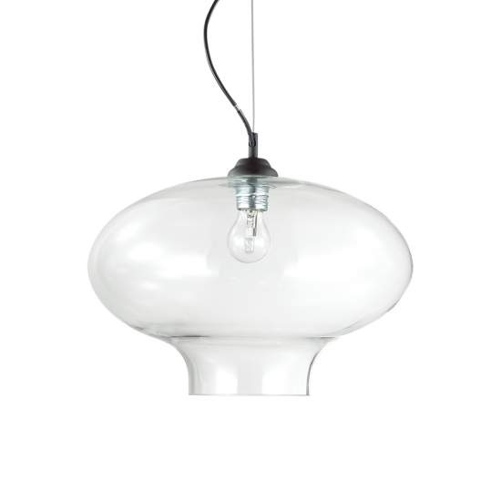 Sospensione Vintage-Decò Bistro' Metallo Trasp. 1 Luce E27 D40 120898