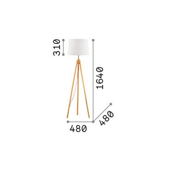 Piantana Industrial-Minimal York Legno Bianco 1 Luce E27 121406