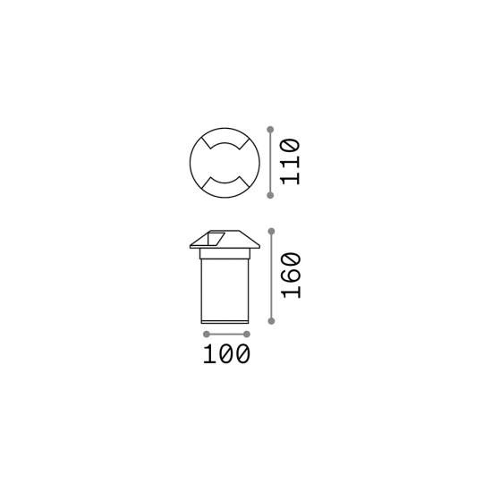 Calpestabile Moderno Rocket-2 Alluminio Cromo 1 Luce 3,5W 4000K Luce Naturale 122021