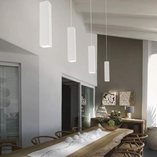 Sospensione Moderna Sky Metallo Bianco 1 Luce Gu10 7W 3000K Luce Calda 126906