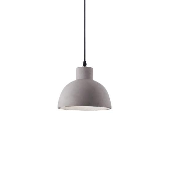 Sospensione Industrial-Minimal Oil-5 Metallo Cemento Grigio 1 Luce E27 129082