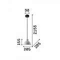 Sospensione Industrial-Minimal Oil-5 Metallo Cemento Grigio 1 Luce E27 129082
