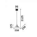 Sospensione Industrial-Minimal Oil-6 Metallo Cemento Grigio 1 Luce E27 129099