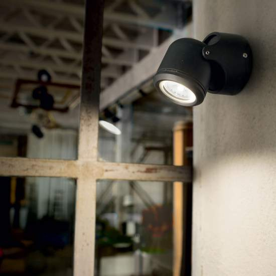 Applique Moderna Xeno Alluminio Nero 1 Luce Gu10 129464