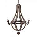 Sospensione Rustica-Country Millennium Legno Marrone 8 Luci E14 129709