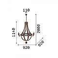 Sospensione Rustica-Country Millennium Legno Marrone 8 Luci E14 129709