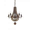 Sospensione Rustica-Country Millennium Legno Marrone 5 Luci E14 129921