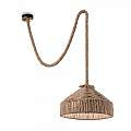 Sospensione Rustica-Country Canapa Metallo Marrone Tessuto Marrone 1 Luce E27 134833