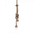 Sospensione Rustica-Country Canapa Metallo Marrone Tessuto Marrone 2 Luci E27 134840