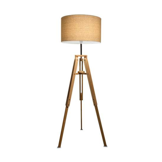 Piantana Industrial-Minimal Klimt Metallo-Legno Marrone 1 Luce E27 137827
