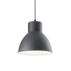 Sospensione Industrial-Minimal Metro Metallo Grigio 1 Luce E27