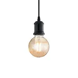 Sospensione Rustica-Country Frida Metallo Nero 1 Luce E27