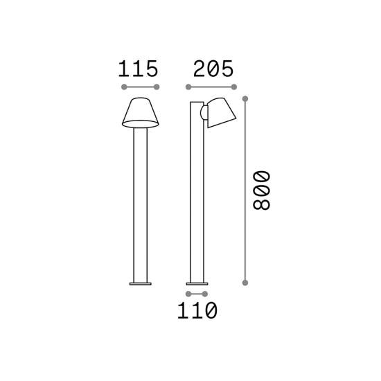 Piantana Moderna Gas Alluminio Antracite 1 Luce Gu10 139470