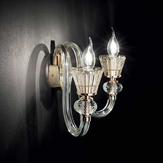 Applique Classica Strauss Vetro Oro 2 Luci E14 140599