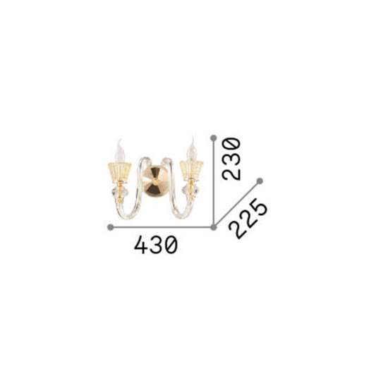 Applique Classica Strauss Vetro Oro 2 Luci E14 140599