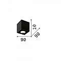 Plafoniera Moderna Mood Square Alluminio Bianco 1 Luce Gu10 7W 3000K D9Cm 140902