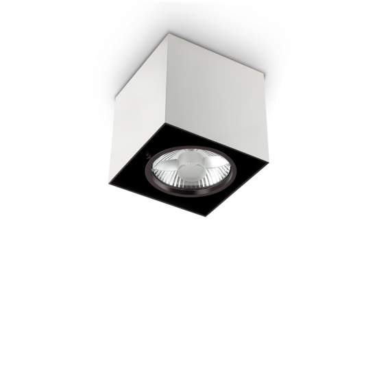 Plafoniera Moderna Mood Square Alluminio Bianco 1 Luce Gu10 7W 3000K D15Cm 140933
