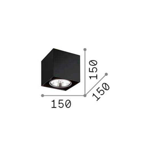 Plafoniera Moderna Mood Square Alluminio Bianco 1 Luce Gu10 7W 3000K D15Cm 140933