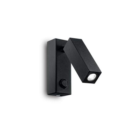 Applique Moderna Square Page Metallo Nero Led 3W 3000K Luce Calda 142241