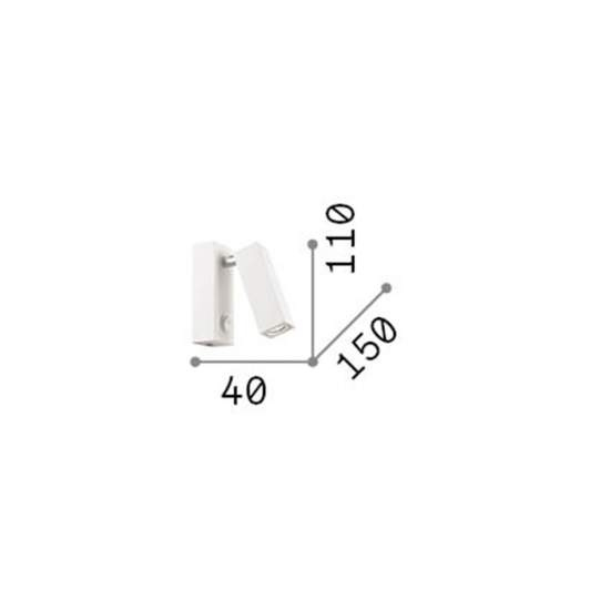 Applique Moderna Square Page Metallo Bianco Led 3W 3000K Luce Calda 142258