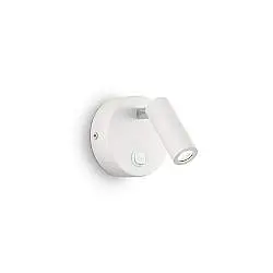 Applique Moderna Round Page Metallo Bianco Led 3W 3000K Luce Calda