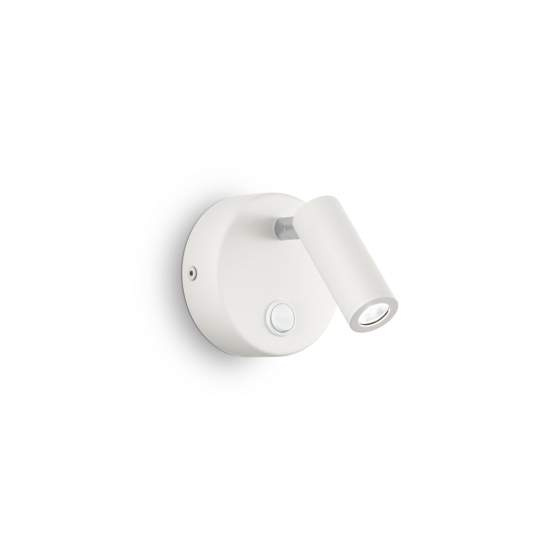 Applique Moderna Round Page Metallo Bianco Led 3W 3000K Luce Calda 142586