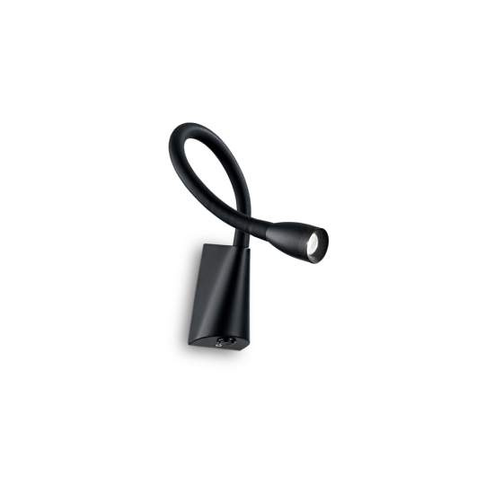 Applique Moderna Goose Metallo Nero Led 3W 3000K Luce Calda 142692