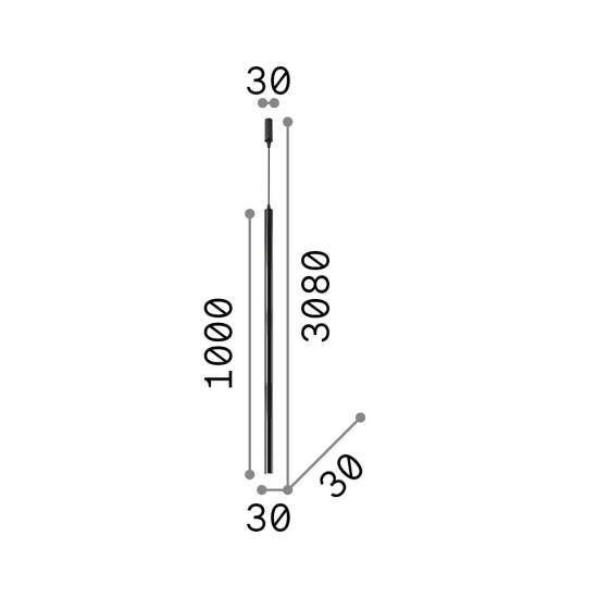Sospensione Round Moderna Ultrathin Metallo Nero Led 11,5W 3000K D100 142913