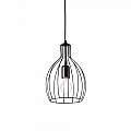 Sospensione Industrial-Minimal Ampolla-2 Metallo Nero 1 Luce E27 148151