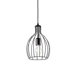 Sospensione Industrial-Minimal Ampolla-2 Metallo Nero 1 Luce E27