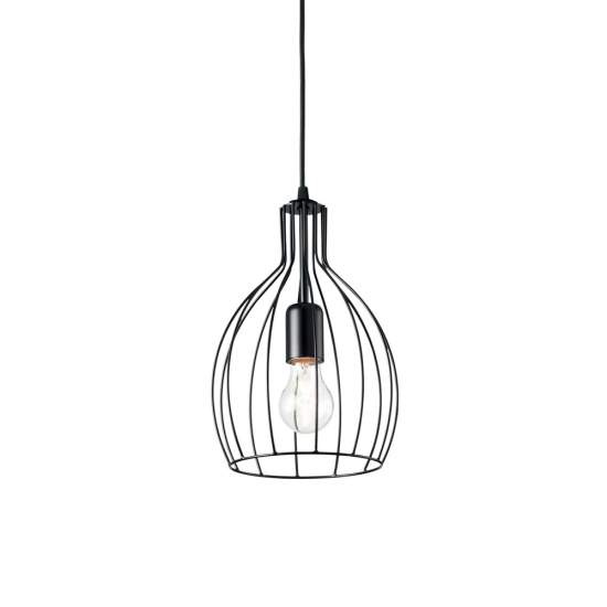 Sospensione Industrial-Minimal Ampolla-2 Metallo Nero 1 Luce E27 148151