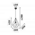 Sospensione Industrial-Minimal Ampolla-3 Metallo Nero 1 Luce E27 148175
