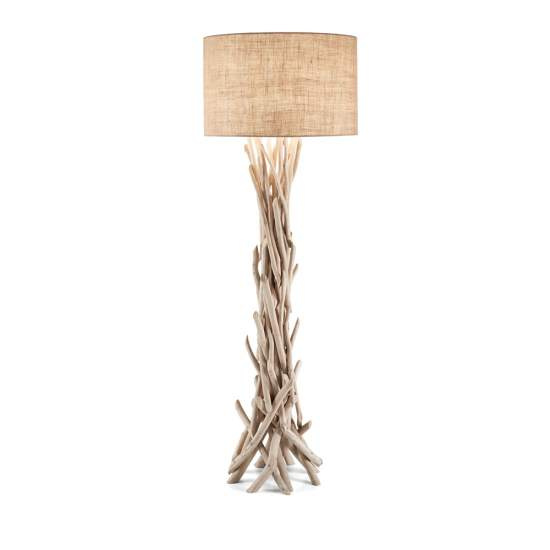 Piantana Industrial-Minimal Driftwood Metallo-Legno Marrone 1 Luce E27 148939