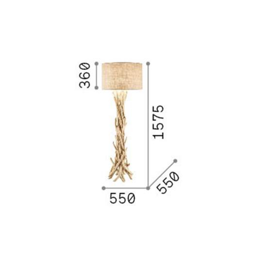 Piantana Industrial-Minimal Driftwood Metallo-Legno Marrone 1 Luce E27 148939