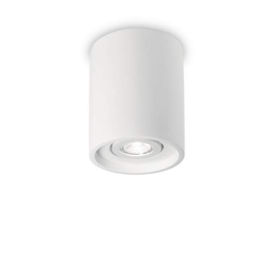 Plafoniera Moderna Round Oak Cemento - Gesso Bianco 1 Luce Gu10 150420