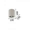 Plafoniera Moderna Round Oak Cemento - Gesso Bianco 1 Luce Gu10 150420