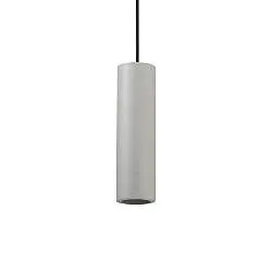 Sospensione Moderna Round Oak Metallo Cemento Grigio 1 Luce