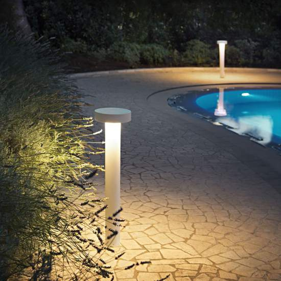 Piantana Moderna Tesla Alluminio Bianco 4 Luci 3W 3000K Luce Calda H80Cm 153179