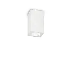 Plafoniera Moderna Square Tower Gesso Bianco 1 Luce Gu10