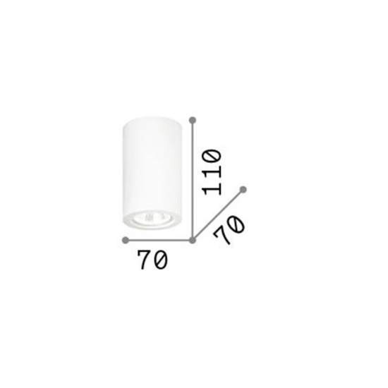 Plafoniera Moderna Round Tower Gesso Bianco 1 Luce Gu10 155869