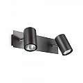Applique Moderna Spot Metallo Nero 2 Luci Gu10 156743