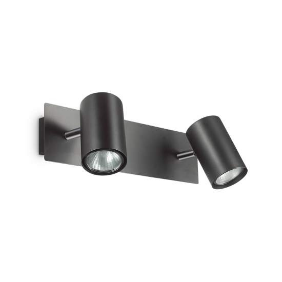 Applique Moderna Spot Metallo Nero 2 Luci Gu10 156743