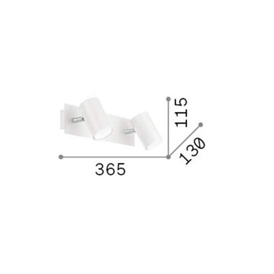 Applique Moderna Spot Metallo Nero 2 Luci Gu10 156743